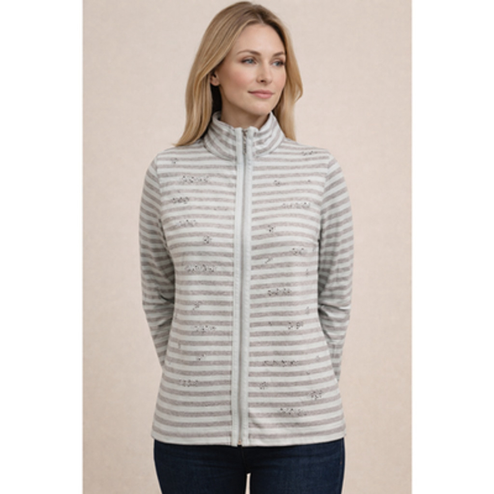 Zenergy Striped Zip Up Jacket Blue Medium